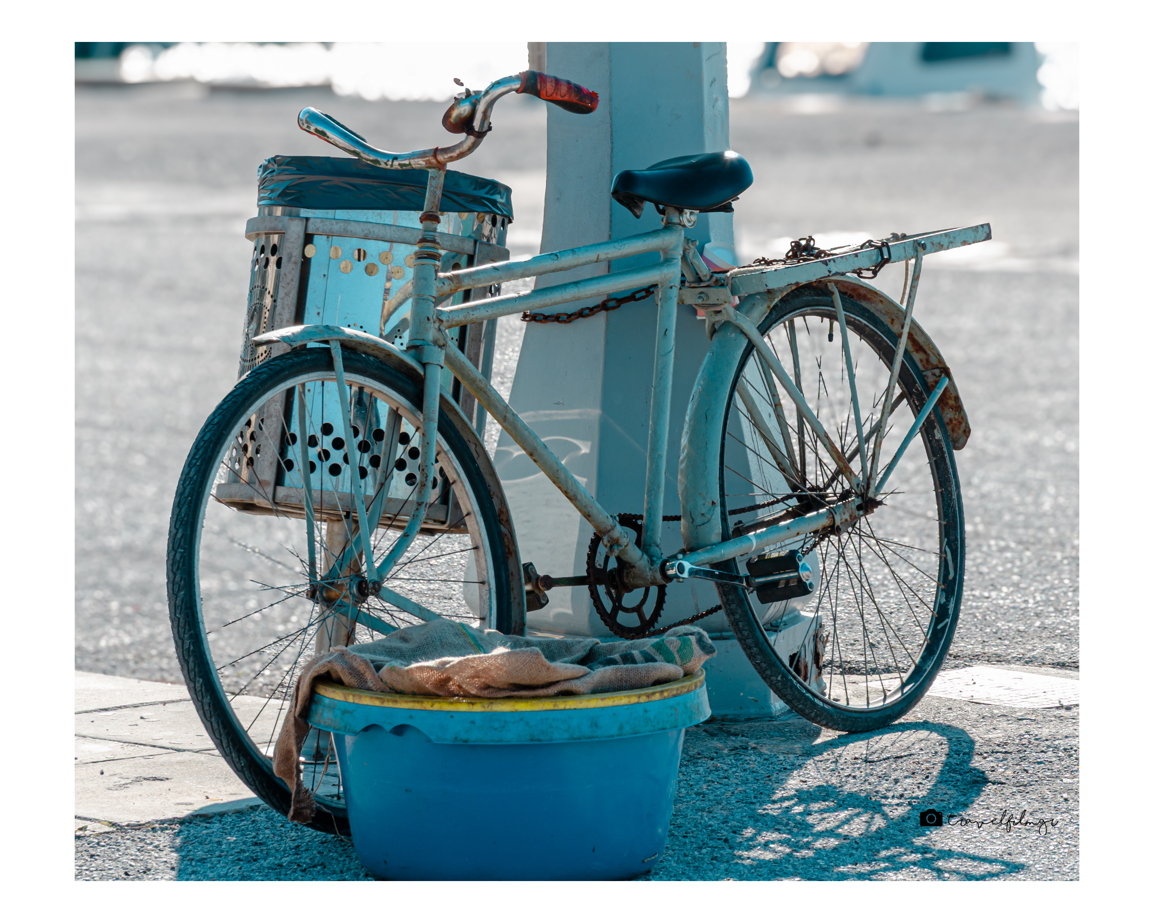 Old Bicycle by the Street